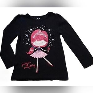 Jumping Beans Girls Black Long Sleeve Top,  Size 6